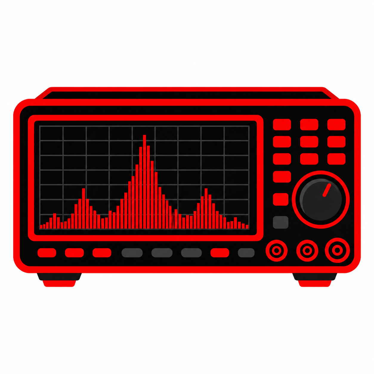 Spectrum analyzer used to measure frequency and amplitude of emissions